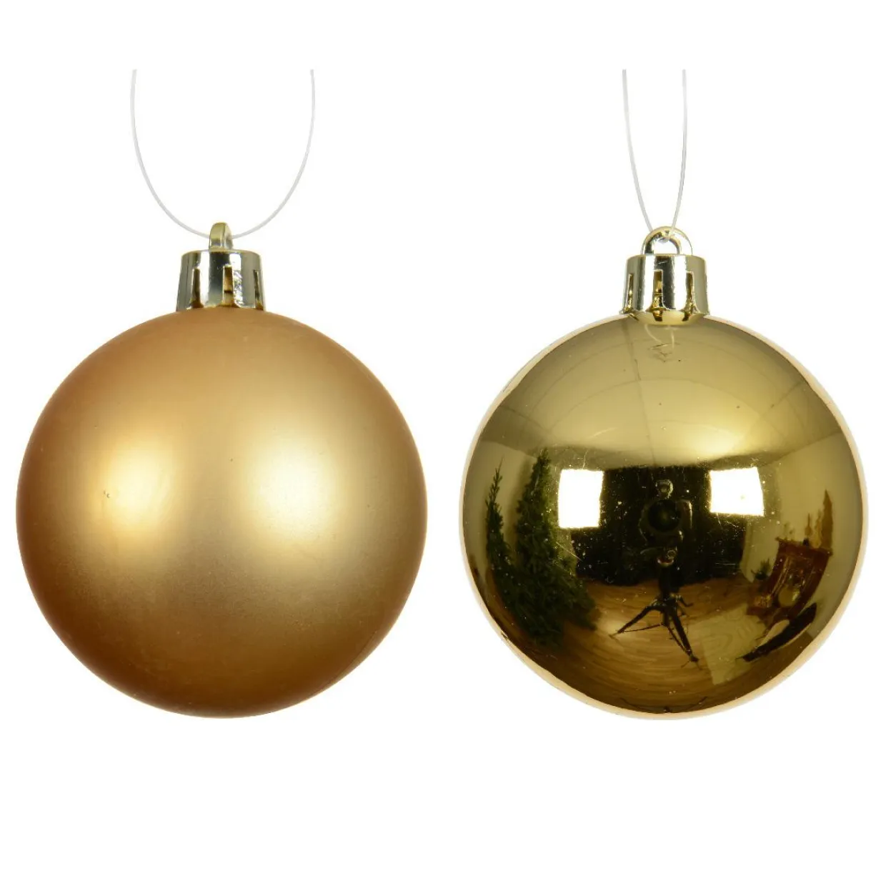 Lot de 12 boules de Noël (D60 mm) Aravis Or