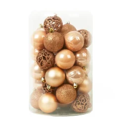 Lot de 35 boules de Noël (D60 mm) Aravis mix Pêche