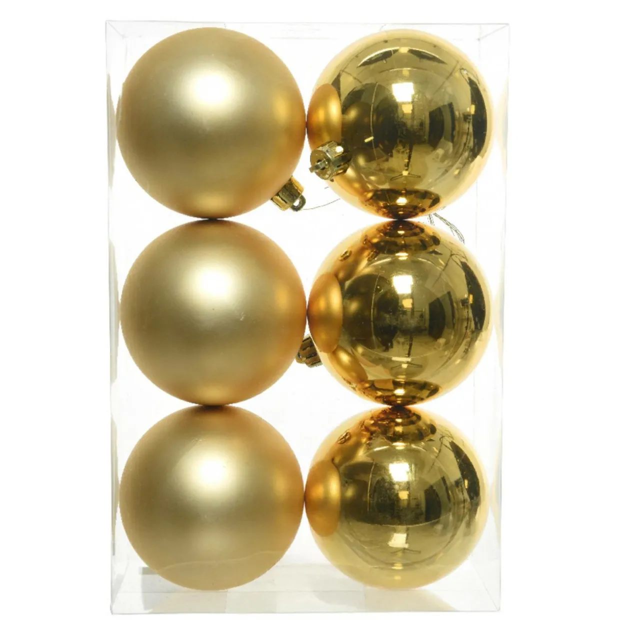 Lot de 6 boules de Noël (D80 mm) Aravis Or
