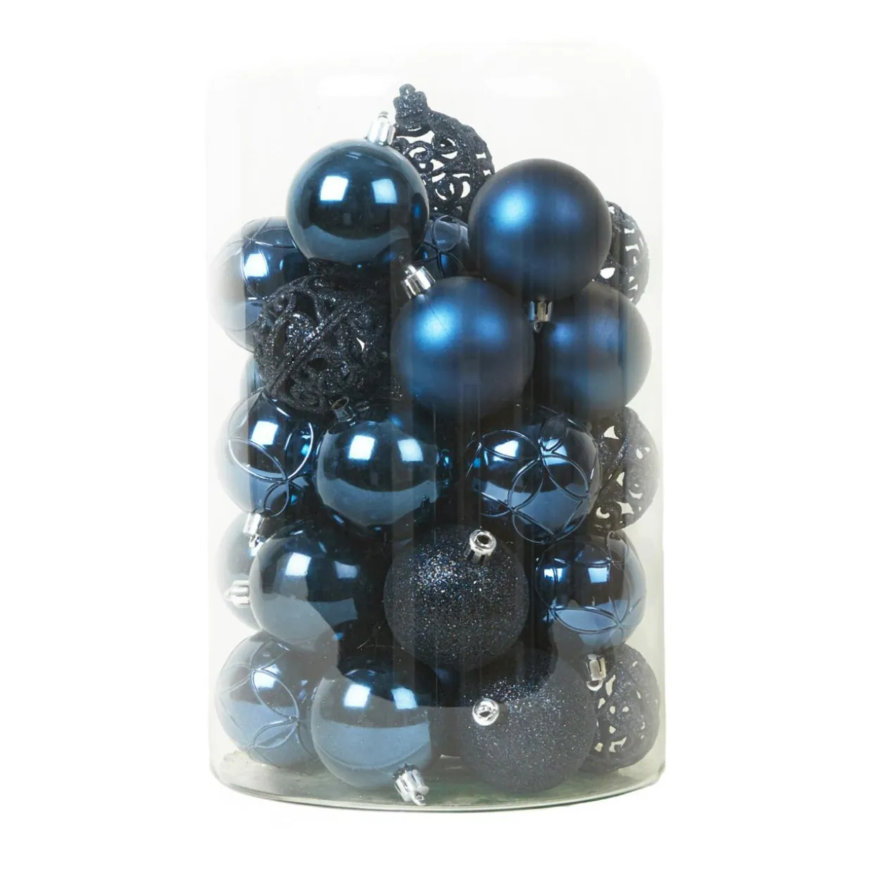 Lot de 35 boules de Noël (D60 mm) Aravis mix Bleu nuit