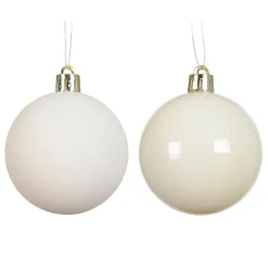 Lot de 12 boules de Noël (D60 mm) Aravis Blanc laine