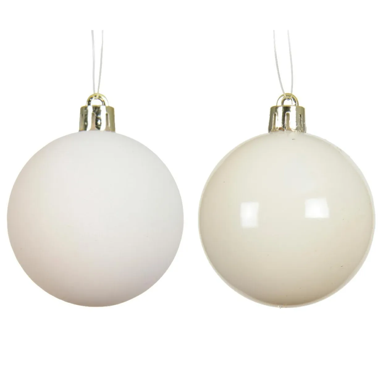 Lot de 12 boules de Noël (D60 mm) Aravis Blanc laine