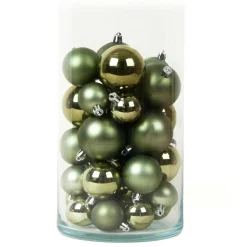 Lot de 30 boules de Noël (D60 mm) Aravis Vert romarin
