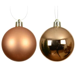 Lot de 6 boules de Noël (D80 mm) Aravis Cognac