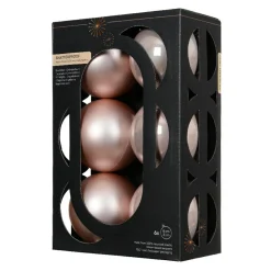 Lot de 6 boules de Noël (D80 mm) Aravis Rose poudré
