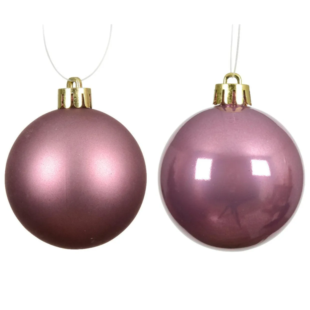 Lot de 6 boules de Noël (D80 mm) Aravis Vieux rose