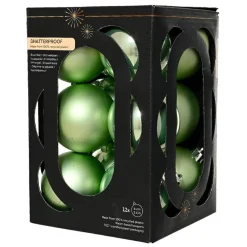 Lot de 12 boules de Noël (D60 mm) Aravis Vert thé matcha