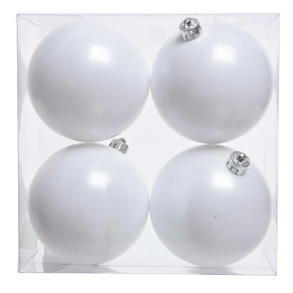 Lot de 4 boules de Noël (D100 mm) Aravis Blanc
