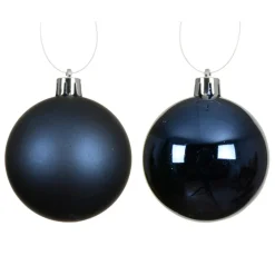 Lot de 12 boules de Noël (D60 mm) Aravis Bleu nuit