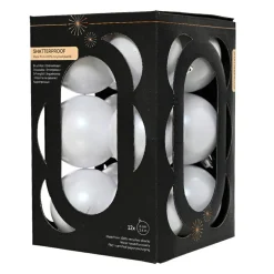 Lot de 12 boules de Noël (D60 mm) Aravis Blanc