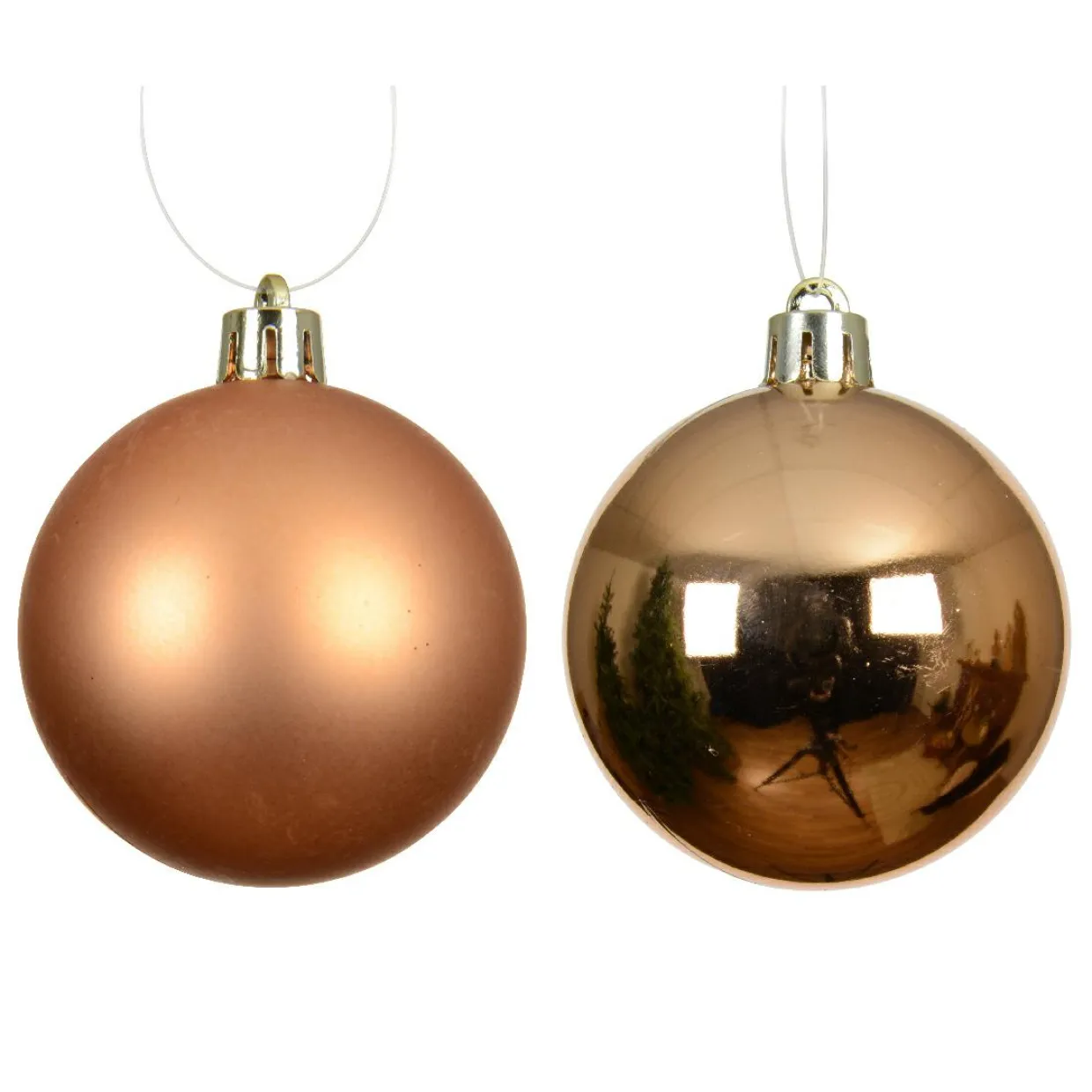 Lot de 12 boules de Noël (D60 mm) Aravis Cognac