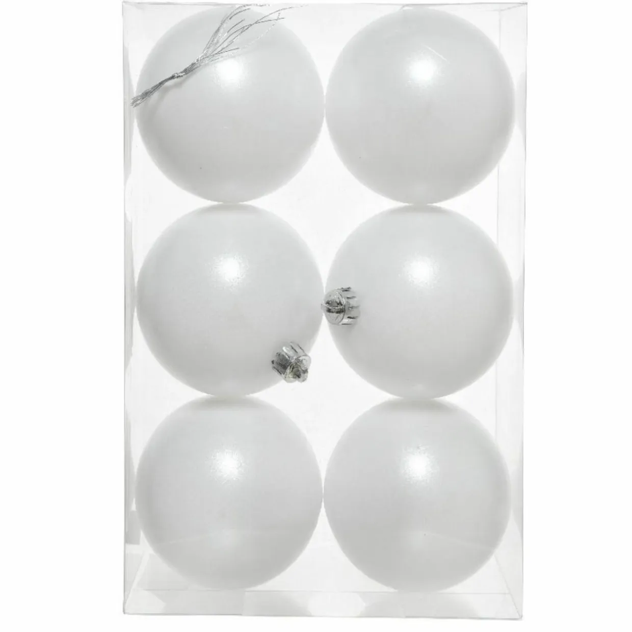 Lot de 6 boules de Noël (D80 mm) Aravis Blanc