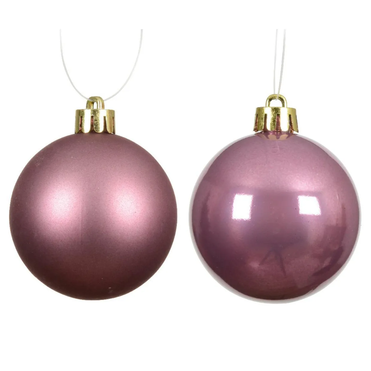 Lot de 12 boules de Noël (D60 mm) Aravis Vieux rose