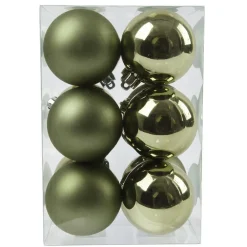 Lot de 12 boules de Noël (D60 mm) Aravis Vert romarin