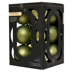 Lot de 12 boules de Noël (D60 mm) Aravis Vert romarin