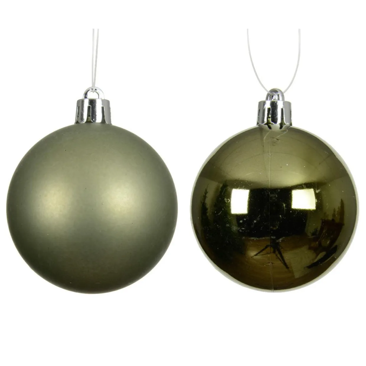 Lot de 12 boules de Noël (D60 mm) Aravis Vert romarin