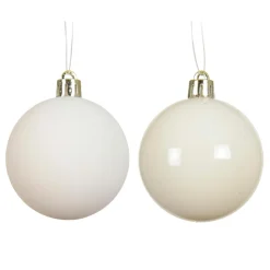 Lot de 4 boules de Noël (D100 mm) Aravis Blanc laine
