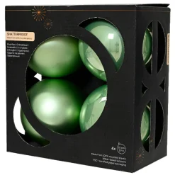 Lot de 4 boules de Noël (D100 mm) Aravis Vert Matcha