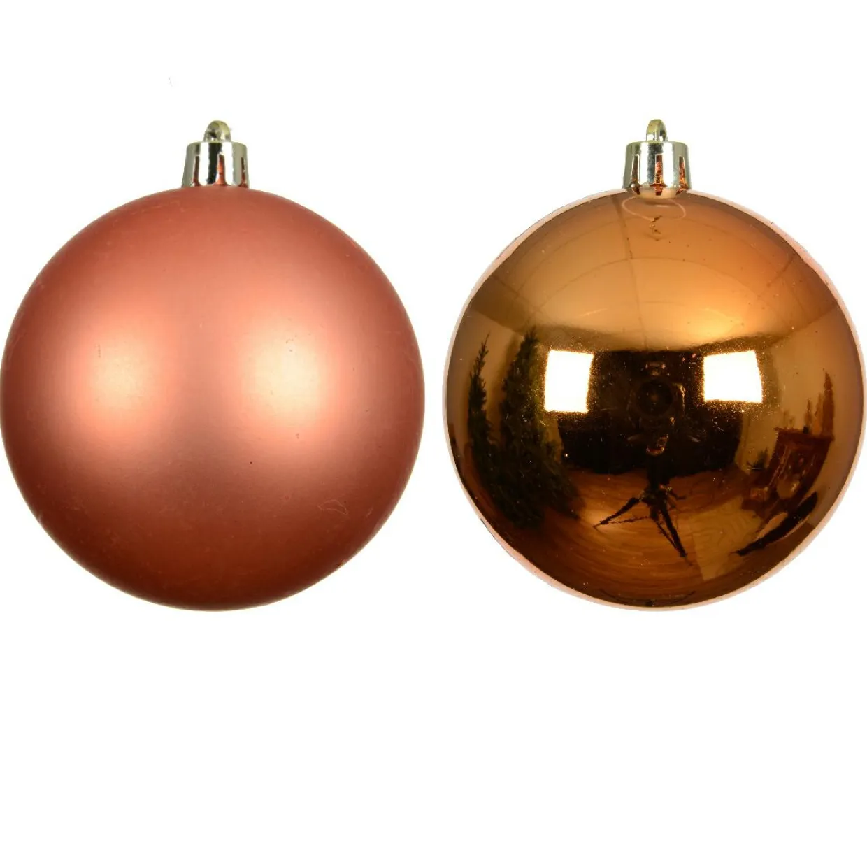 Lot de 4 boules de Noël (D100 mm) Aravis Orange