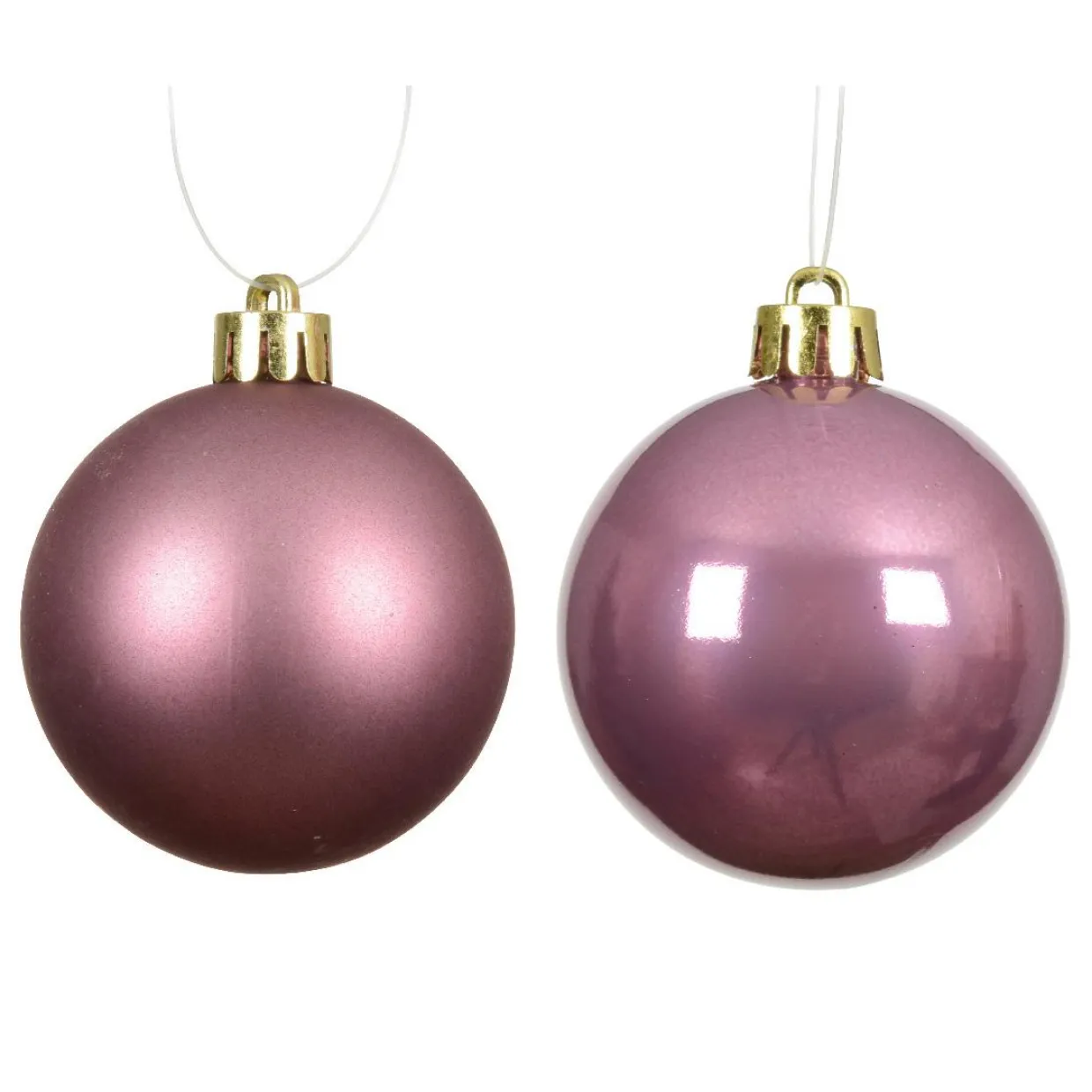 Lot de 4 boules de Noël (D100 mm) Aravis Vieux rose