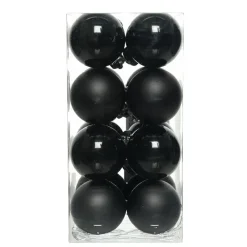 Lot de 16 boules de Noël (D40 mm) Aravis Noir