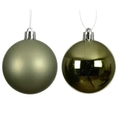 Lot de 4 boules de Noël (D100 mm) Aravis Vert romarin