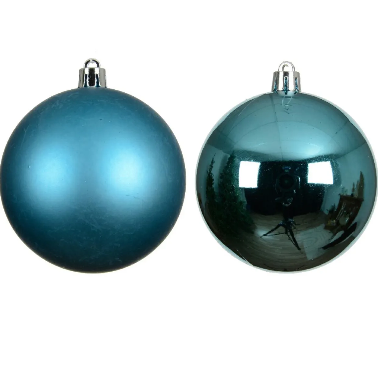 Lot de 4 boules de Noël (D100 mm) Aravis Bleu pétillant