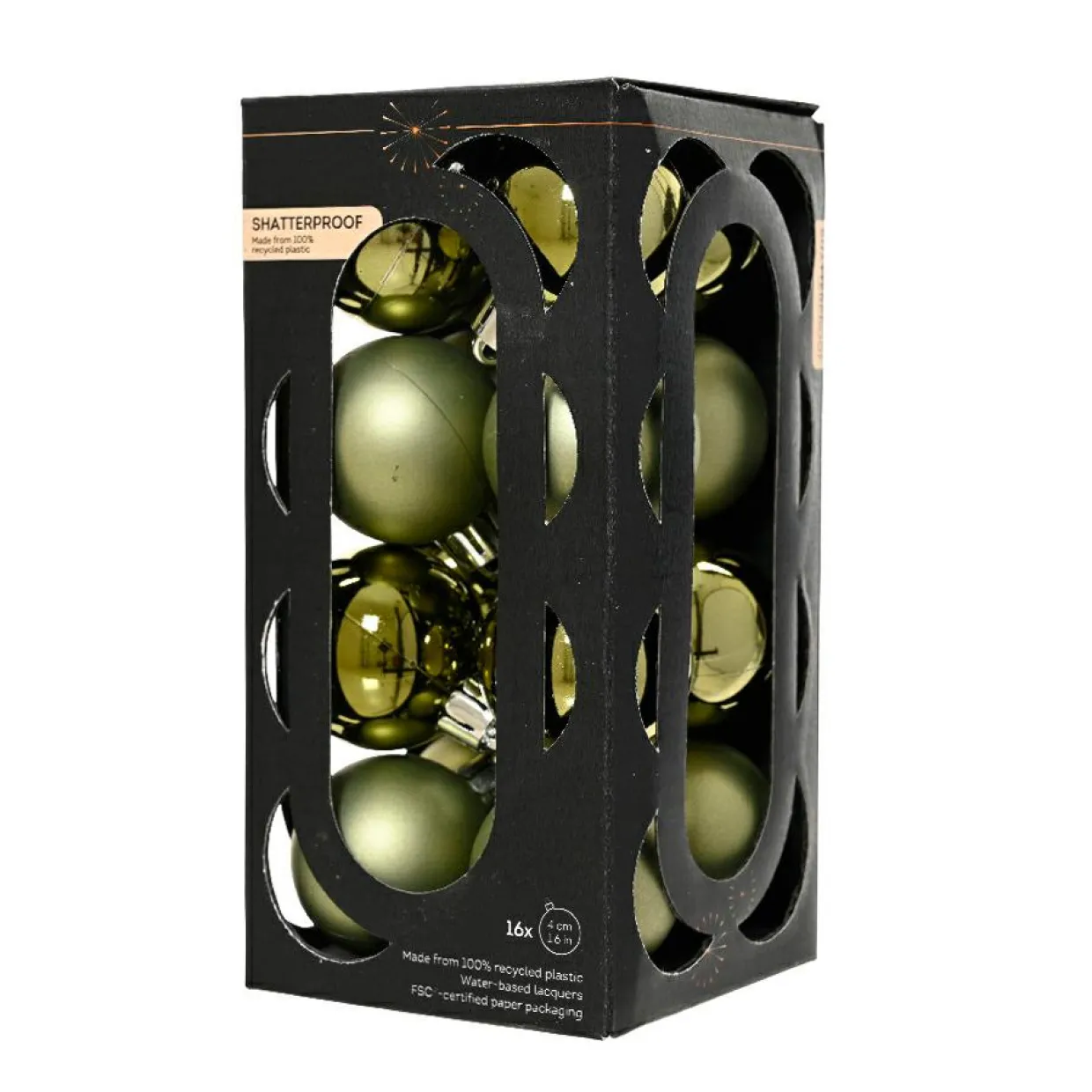 Lot de 16 boules de Noël (D40 mm) Aravis Vert romarin