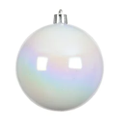 Lot de 12 boules de Noël (D60 mm) Aravis Blanc irisé