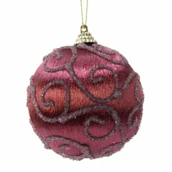 Lot de 12 boules de Noël (D80 mm) Cyria Acajou