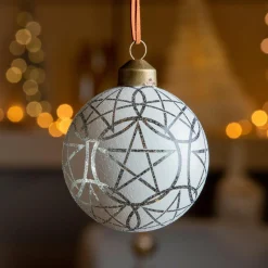 Lot de 3 boules de Noël (D80 mm) en verre Vril Blanc