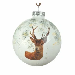 Lot de 3 boules de Noël (D80 mm) en verre Comète Blanc