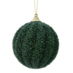 Lot de 12 boules de Noël (D80 mm) Etincelle Vert sapin