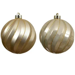 Lot de 6 boules de Noël (D80 mm) Glam chic Perle