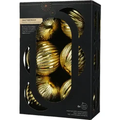 Lot de 6 boules de Noël (D80 mm) Glitter Or