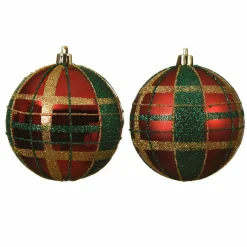 Lot de 12 boules de Noël (D80 mm) kity Rouge
