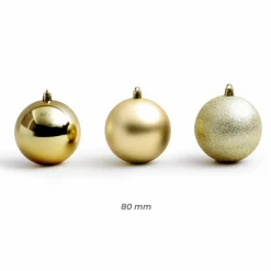 Lot de 30 boules de Noël (D80 mm) New Alpine Or