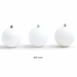 Lot de 30 boules de Noël (D80 mm) New Alpine Blanc