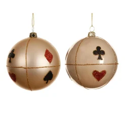 Lot de 12 boules de Noël (D80 mm) Poker Perle