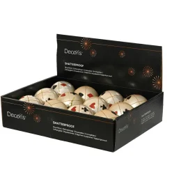 Lot de 12 boules de Noël (D80 mm) Poker Perle