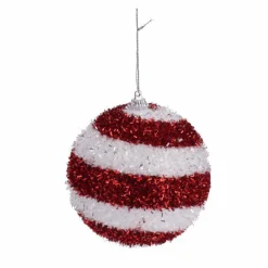 Lot de 3 boules de Noël (D100 mm) Spiralis Rouge