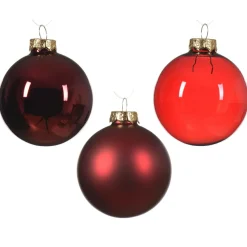 Lot de 21 boules de Noël en verre Assorties Cristal Bordeaux