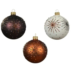 Lot de 6 boules de Noël en verre (D80 mm) Nuit étoilée Multicolore