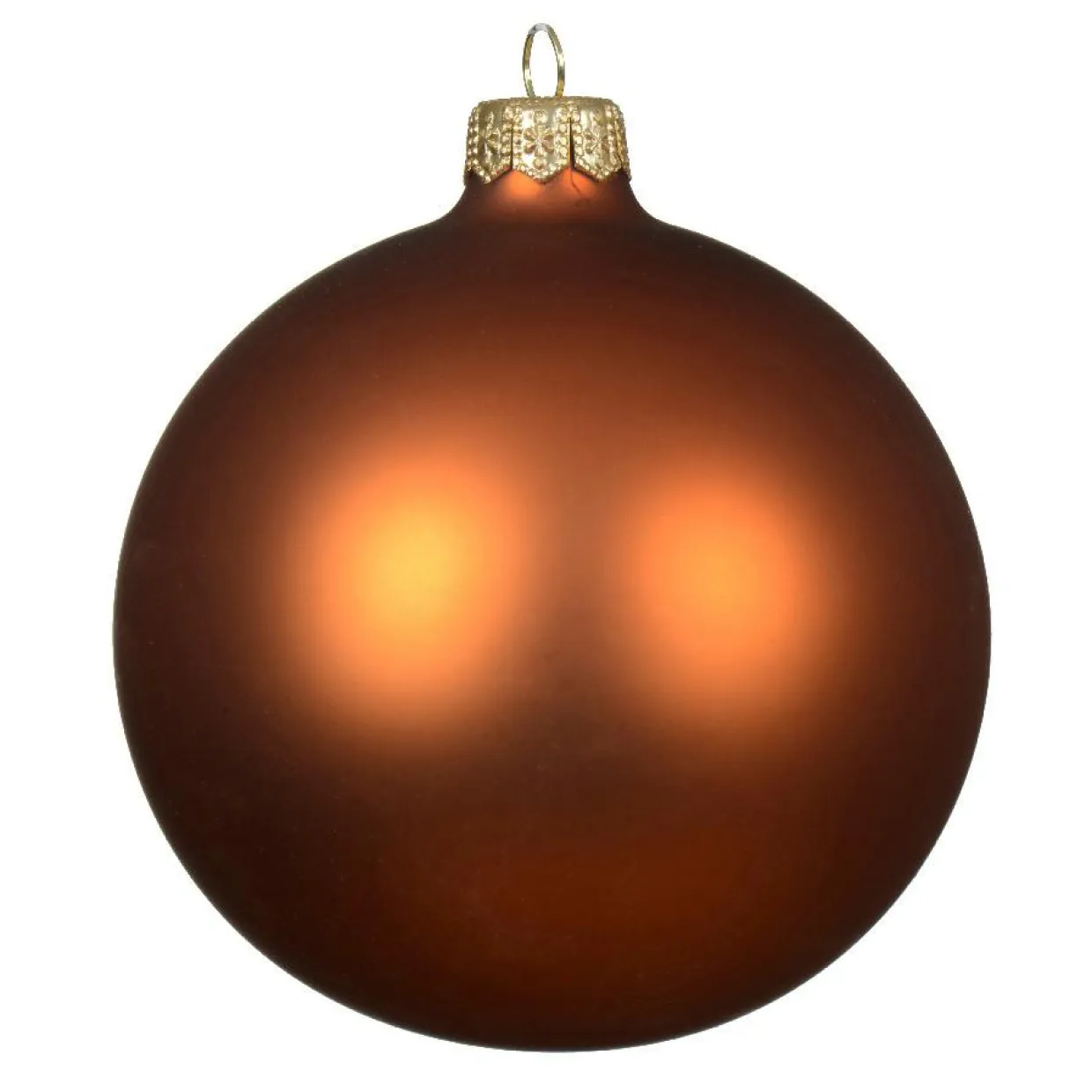 Lot de 4 boules de Noël en verre (D100 mm) Arctique mate Citrouille