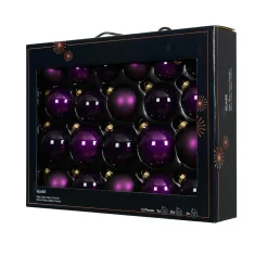 Lot de 21 boules de Noël en verre (D60 à 75 mm) Assorties Cristal Figue