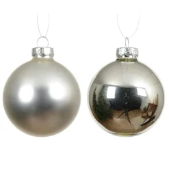 Lot de 6 boules de Noël en verre (D80 mm) Boréal Argent