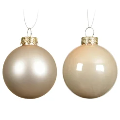 Lot de 4 boules de Noël en verre (D100 mm) Boréal Perle