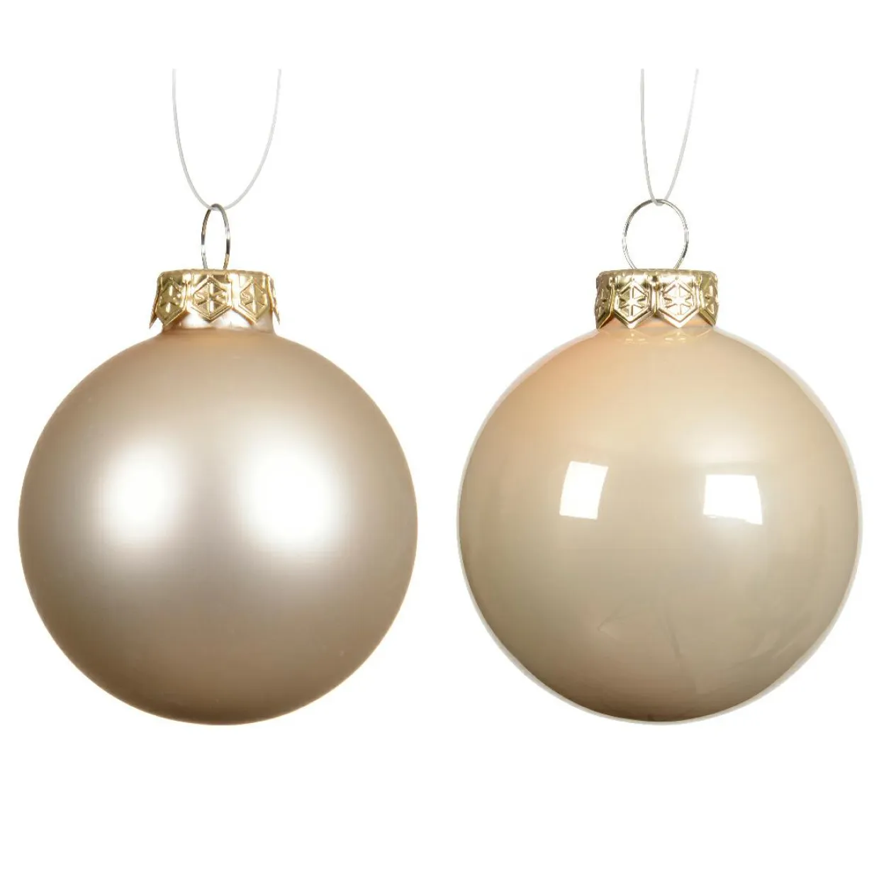 Lot de 4 boules de Noël en verre (D100 mm) Boréal Perle
