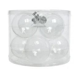 Lot de 8 boules de Noël en verre (D70 mm) Myst Transparent irisé