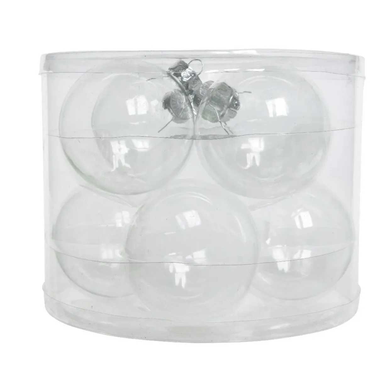 Lot de 8 boules de Noël en verre (D70 mm) Myst Transparent irisé